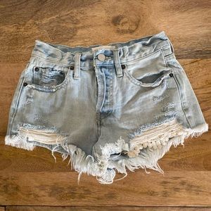 Free People Distressed Daisy Chain Lace Shorts